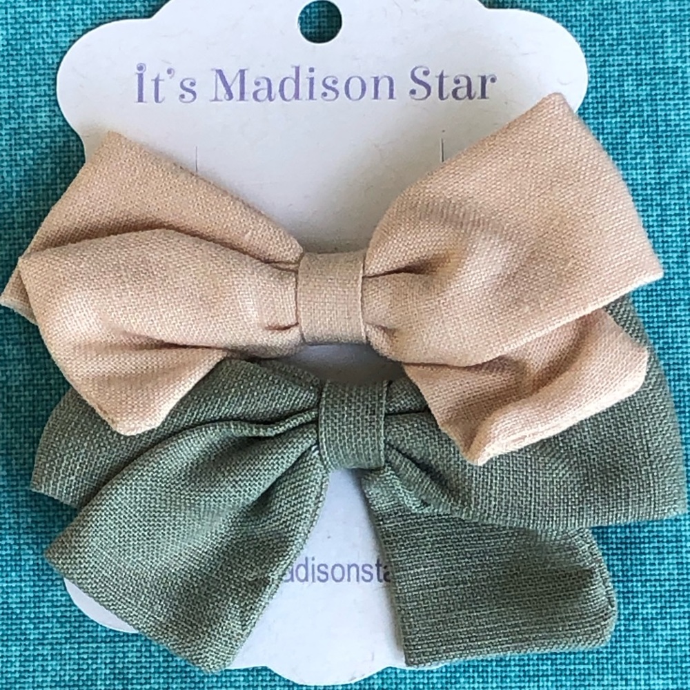 Linen Bow Clips - Picture 3 of 3